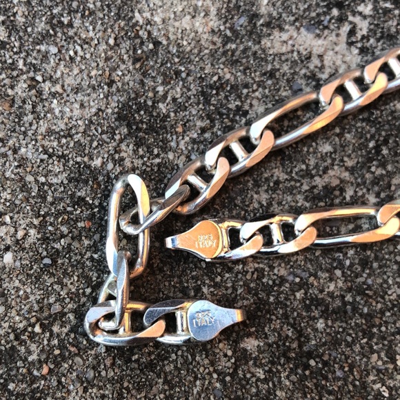 Silver Curbchain Necklace and Bracelet - Picture 6 of 9